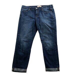 Banana Republic Womens Jeans Size 30/10 Blue Denim Straight Leg Cuffed Cropped